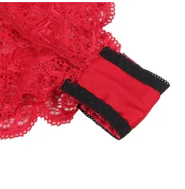 SUBBLIME - 953898 SILK AND LACE NIGHTGOWN PANTIES RED S-M